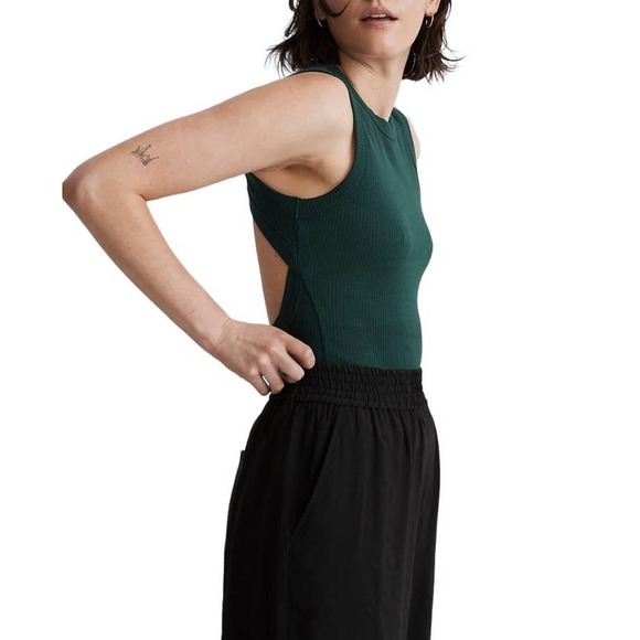 Madewell Tops - Madewell | NWT Crewneck Thong Bodysuit in Sleekhold in Utopian Pine/Green Size S